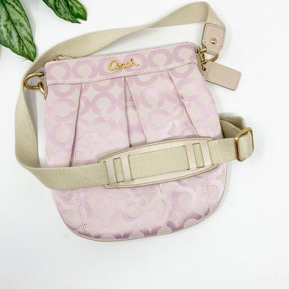 Coach Parker Op Art Signature Pink Canvas Swingpack Crossbody 42531 - Picture 7 of 7
